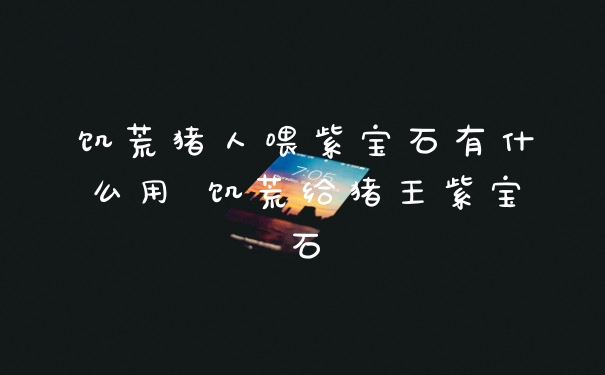 饥荒猪人喂紫宝石有什么用 饥荒给猪王紫宝石