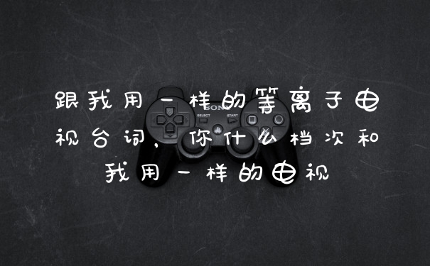 跟我用一样的等离子电视台词，你什么档次和我用一样的电视