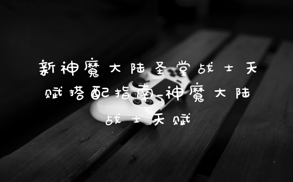 新神魔大陆圣堂战士天赋搭配指南_神魔大陆战士天赋