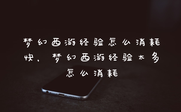 梦幻西游经验怎么消耗快，梦幻西游经验太多怎么消耗