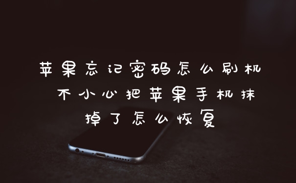 苹果忘记密码怎么刷机 不小心把苹果手机抹掉了怎么恢复