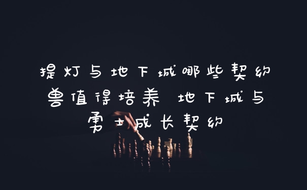 提灯与地下城哪些契约兽值得培养 地下城与勇士成长契约