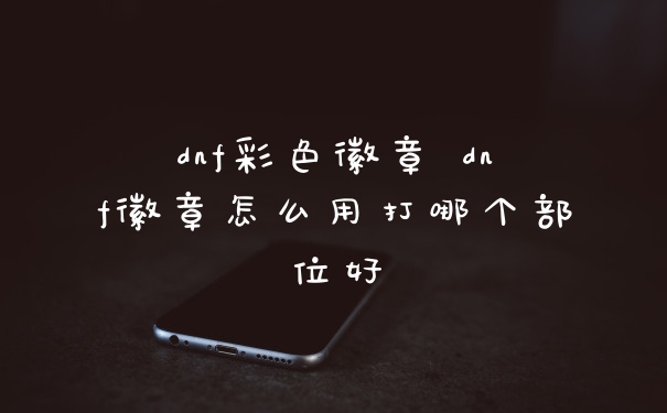 dnf彩色徽章 dnf徽章怎么用打哪个部位好