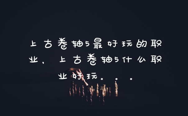 上古卷轴5最好玩的职业，上古卷轴5什么职业好玩。。。