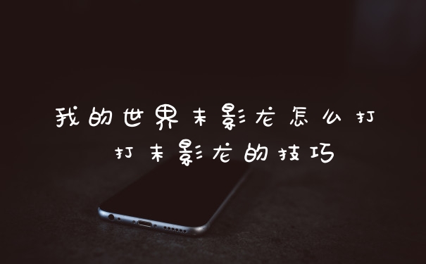 我的世界末影龙怎么打 打末影龙的技巧