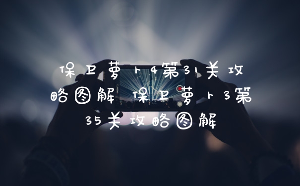 保卫萝卜4第31关攻略图解 保卫萝卜3第35关攻略图解
