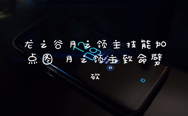 龙之谷月之领主技能加点图 月之领主致命劈砍