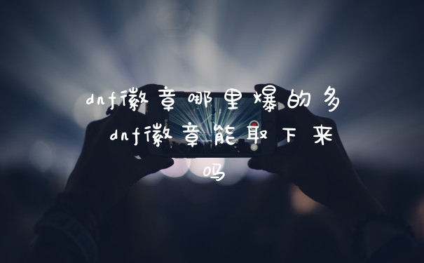 dnf徽章哪里爆的多 dnf徽章能取下来吗