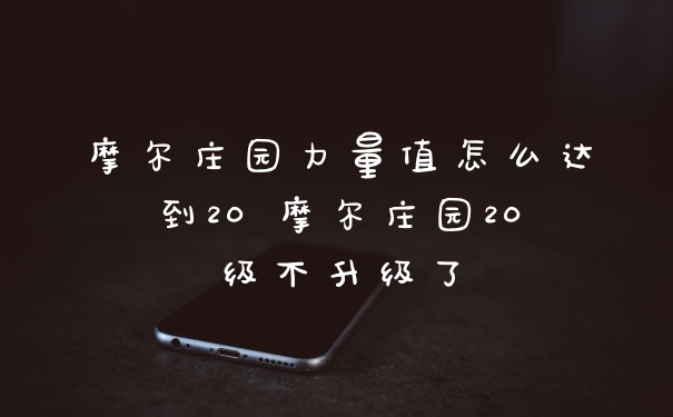 摩尔庄园力量值怎么达到20 摩尔庄园20级不升级了