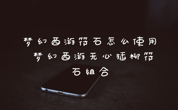 梦幻西游符石怎么使用 梦幻西游无心插柳符石组合