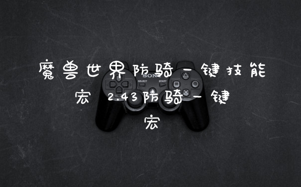 魔兽世界防骑一键技能宏 2.43防骑一键宏