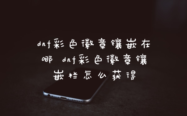 dnf彩色徽章镶嵌在哪 dnf彩色徽章镶嵌栏怎么获得