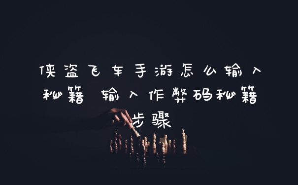 侠盗飞车手游怎么输入秘籍 输入作弊码秘籍步骤
