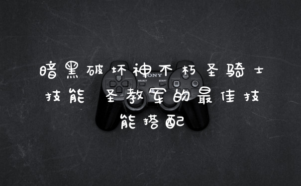 暗黑破坏神不朽圣骑士技能 圣教军的最佳技能搭配