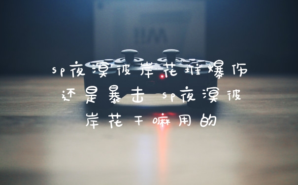 sp夜溟彼岸花堆爆伤还是暴击 sp夜溟彼岸花干嘛用的