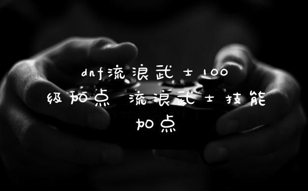 dnf流浪武士100级加点 流浪武士技能加点