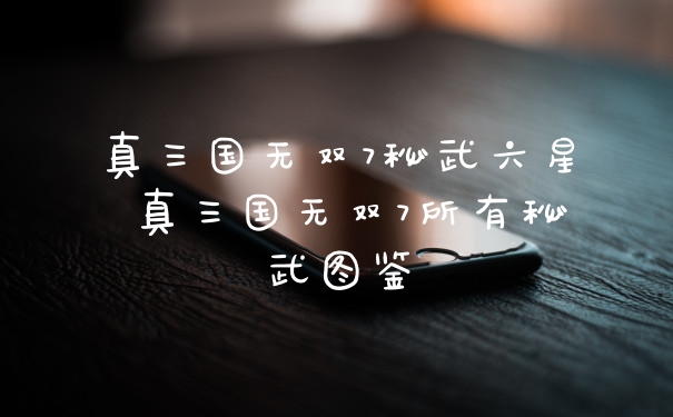 真三国无双7秘武六星 真三国无双7所有秘武图鉴