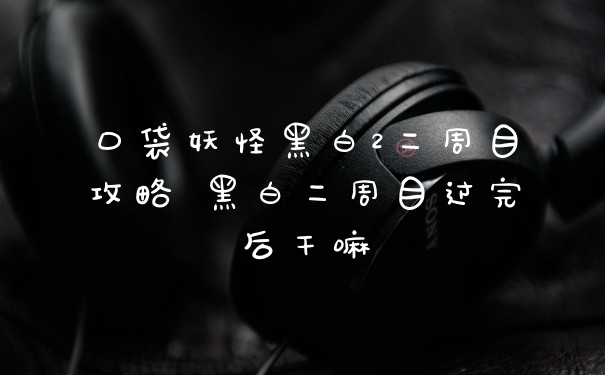 口袋妖怪黑白2二周目攻略 黑白二周目过完后干嘛