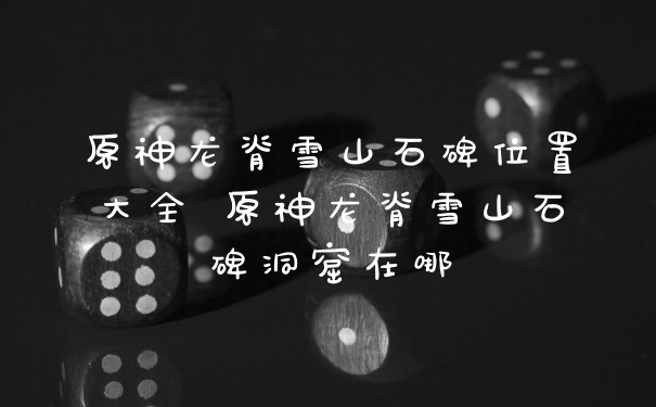 原神龙脊雪山石碑位置大全 原神龙脊雪山石碑洞窟在哪