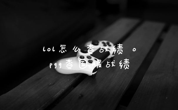 lol怎么查战绩 opgg查国服战绩