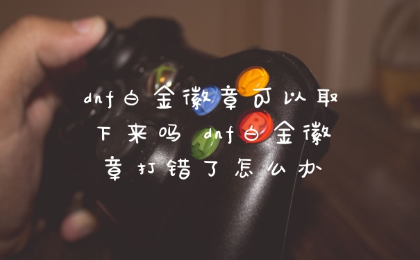 dnf白金徽章可以取下来吗 dnf白金徽章打错了怎么办