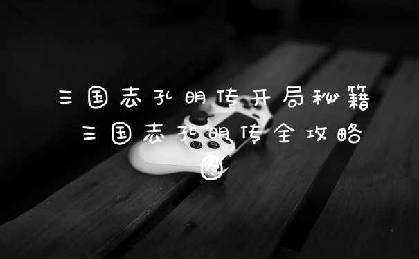 三国志孔明传开局秘籍 三国志孔明传全攻略图