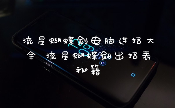 流星蝴蝶剑电脑连招大全 流星蝴蝶剑出招表秘籍