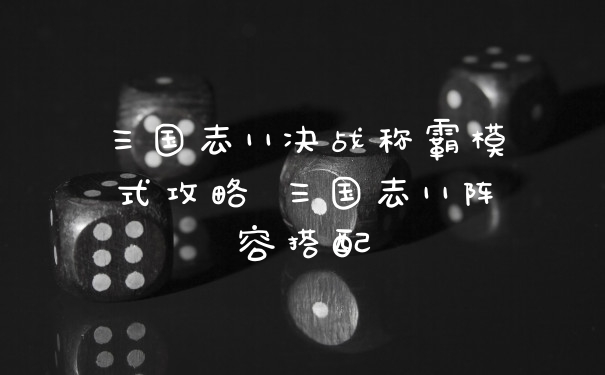 三国志11决战称霸模式攻略 三国志11阵容搭配