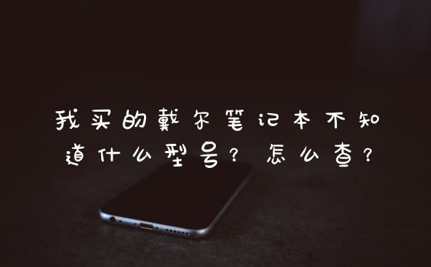 我买的戴尔笔记本不知道什么型号?怎么查?