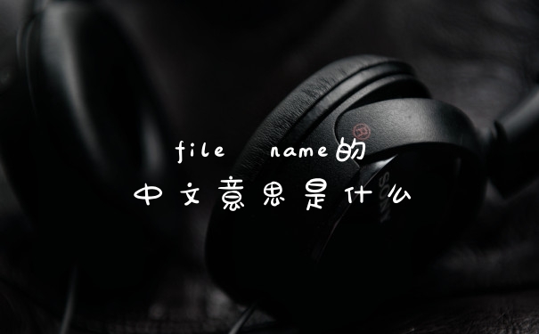 file name的中文意思是什么