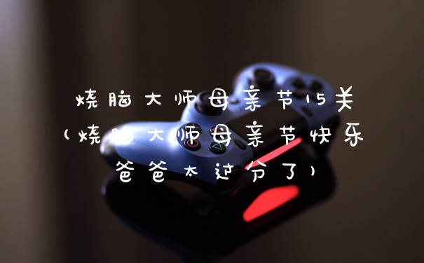 烧脑大师母亲节15关(烧脑大师母亲节快乐爸爸太过分了)
