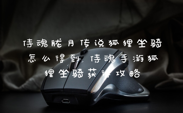 侍魂胧月传说狐狸坐骑怎么得到 侍魂手游狐狸坐骑获得攻略