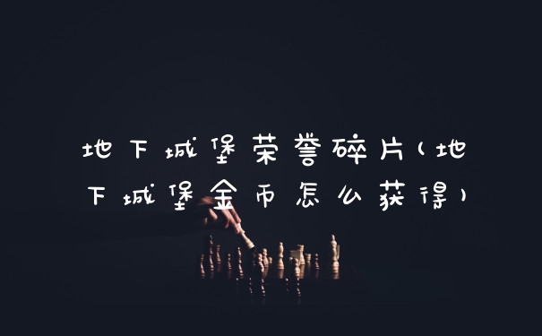 地下城堡荣誉碎片(地下城堡金币怎么获得)
