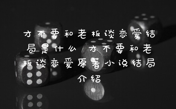 才不要和老板谈恋爱结局是什么 才不要和老板谈恋爱原著小说结局介绍