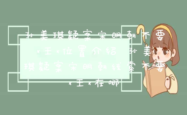 孙美琪疑案宋明朝不要x王x位置介绍 孙美琪疑案宋明朝线索不要x王x在哪