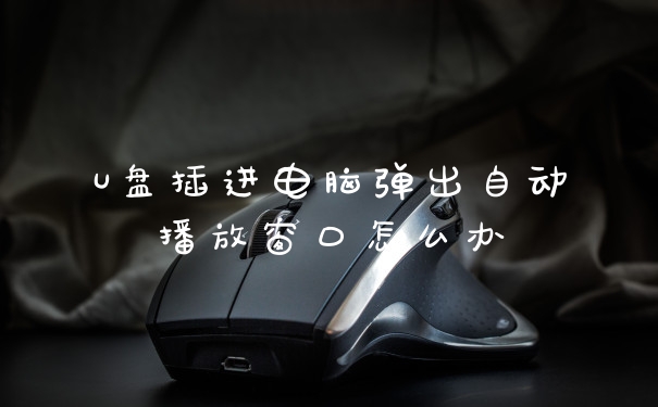 U盘插进电脑弹出自动播放窗口怎么办