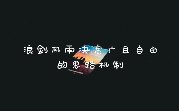 浪剑风雨决宽广且自由的思路机制