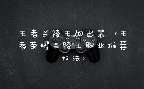 王者兰陵王的出装（王者荣耀兰陵王职业推荐打法）