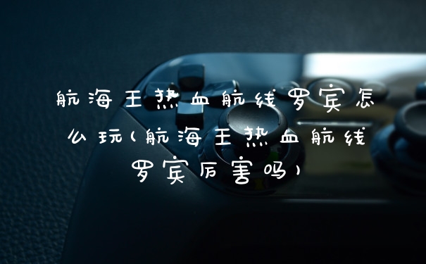 航海王热血航线罗宾怎么玩(航海王热血航线罗宾厉害吗)