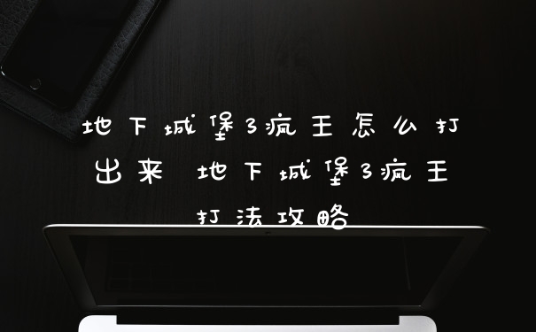 地下城堡3疯王怎么打出来 地下城堡3疯王打法攻略