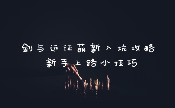 剑与远征萌新入坑攻略 新手上路小技巧