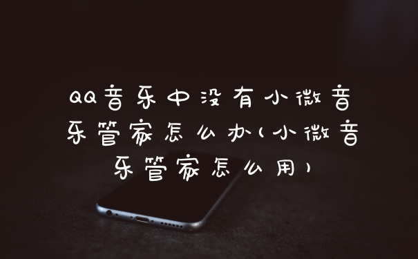 QQ音乐中没有小微音乐管家怎么办(小微音乐管家怎么用)