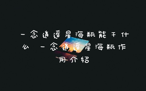 一念逍遥星海瓶能干什么 一念逍遥星海瓶作用介绍