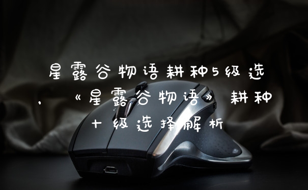 星露谷物语耕种5级选，《星露谷物语》耕种十级选择解析