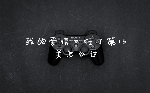 我的爱情太难了第15关怎么过