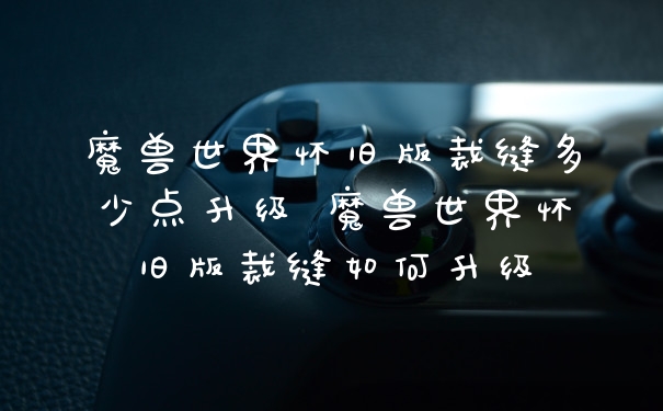魔兽世界怀旧版裁缝多少点升级 魔兽世界怀旧版裁缝如何升级