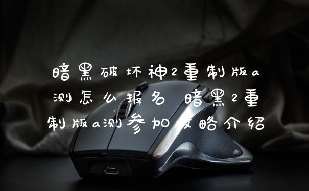 暗黑破坏神2重制版a测怎么报名 暗黑2重制版a测参加攻略介绍