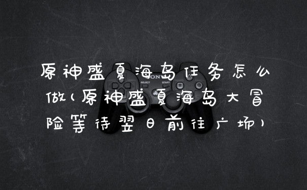 原神盛夏海岛任务怎么做(原神盛夏海岛大冒险等待翌日前往广场)