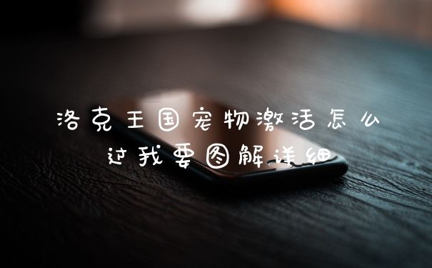 洛克王国宠物激活怎么过我要图解详细