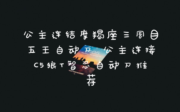 公主连结摩羯座三周目五王自动刀 公主连接C5狼T智忍自动刀推荐